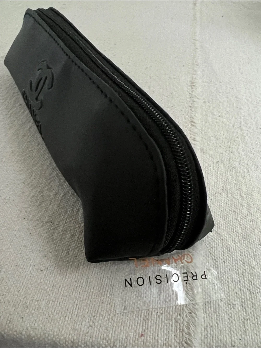 CHANEL Black Logo Makeup Pouch